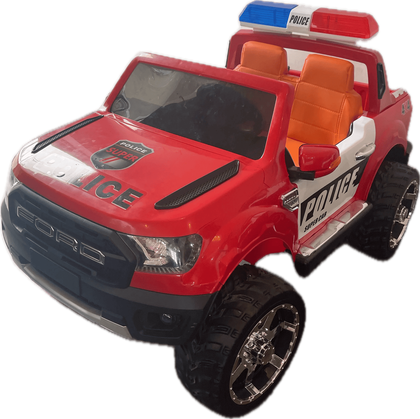 12V Police Ford Pick Up Truck 4x4 2 Seater Kids Ride On Car | Hydraulics Feature - Baby Cars
