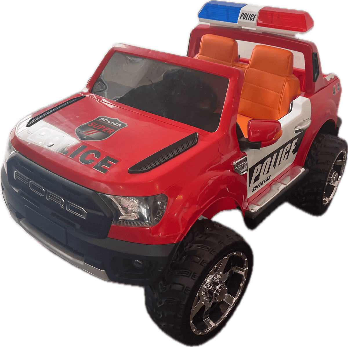 12V Police Ford Pick Up Truck 4x4 2 Seater Kids Ride On Car | Hydraulics Feature - Baby Cars
