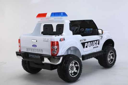 12V Police Ford Pick Up Truck 4x4 2 Seater Kids Ride On Car | Hydraulics Feature - Baby Cars