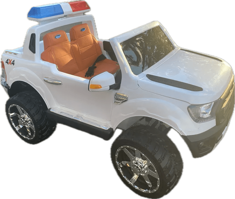12V Police Ford Pick Up Truck 4x4 2 Seater Kids Ride On Car | Hydraulics Feature - Baby Cars