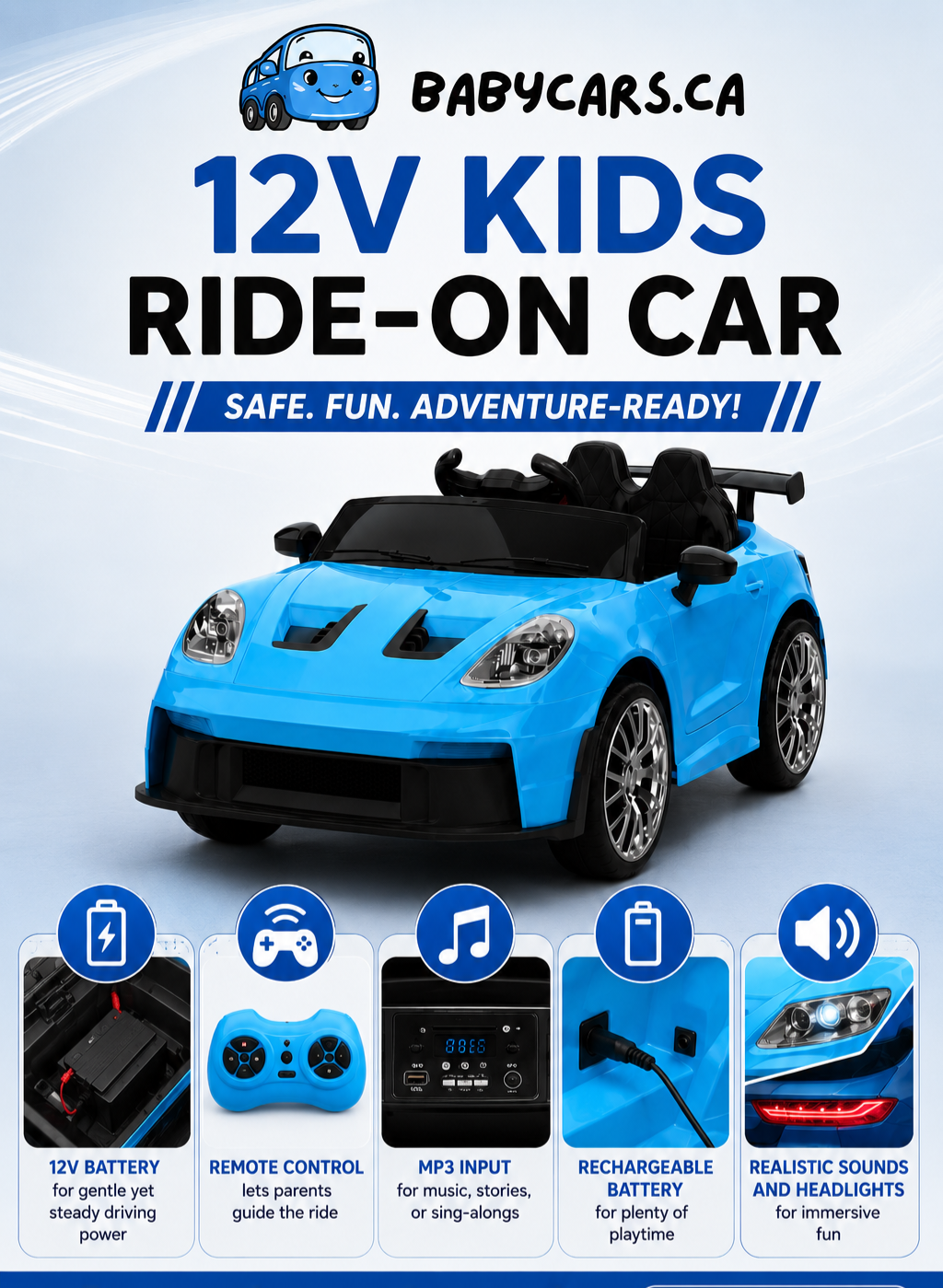 12V kids ride-on car with remote control - Baby Cars